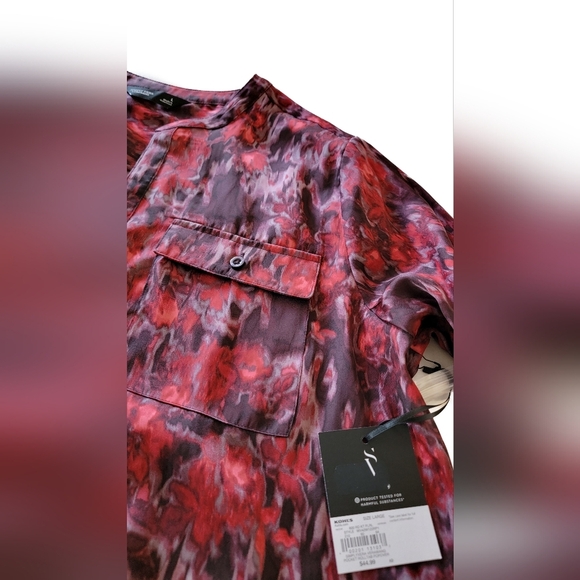 Simply Vera Vera Wang Red and Purple Blouse Size Large - Picture 4 of 8